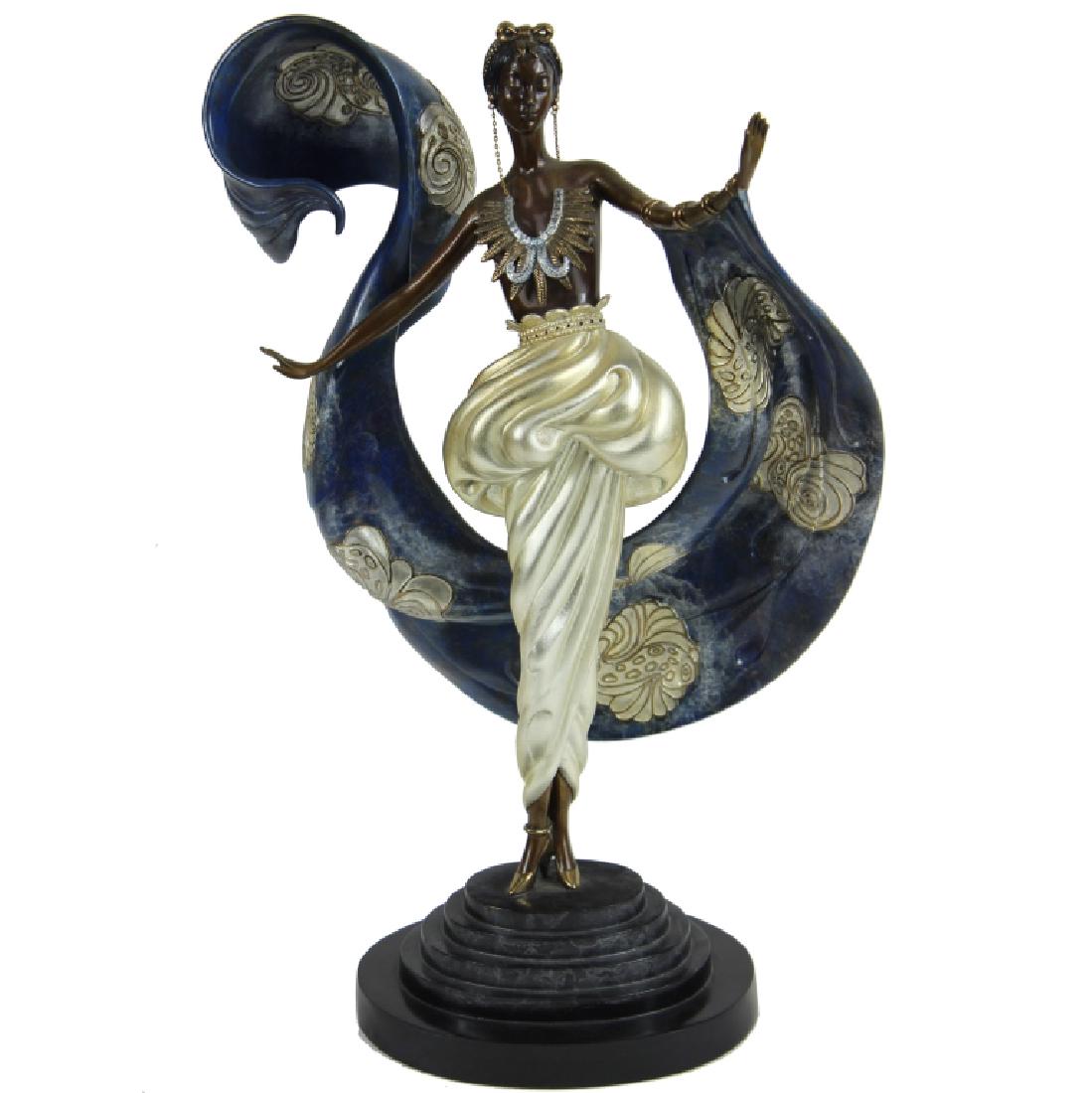 BRONZE, ROMAIN (ERTE) DE TIRTOFF, "DREAM GIRL": "Dream Girl" sculpture by Erte Romain De Tirtoff (1892-1990 Russia). Art Deco Nude. Limited Edition. Signed. Numbered. 81/375. Good condition. Measures Approx. 22 inches high x 15 inches wide x 8 inch