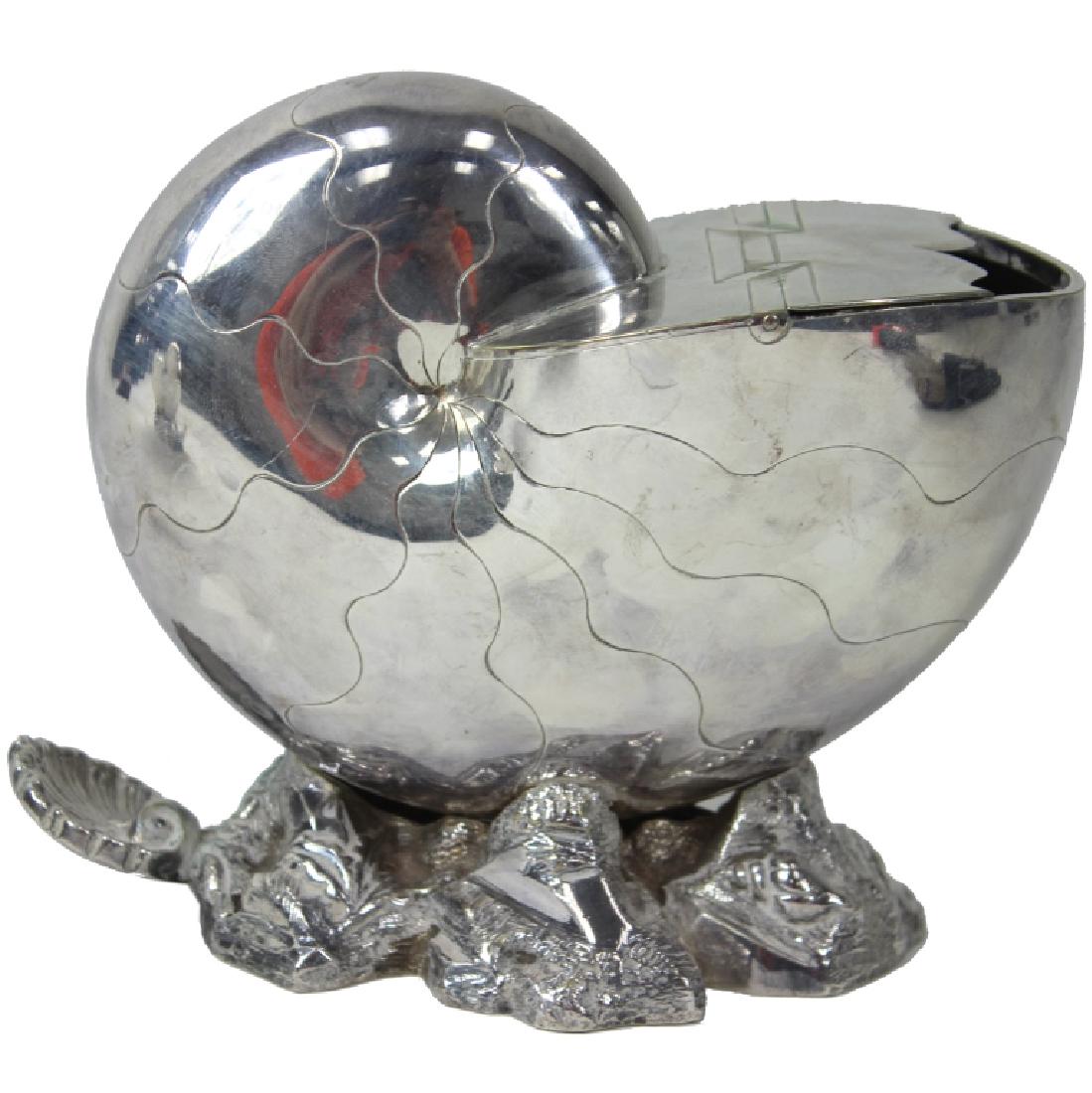 English, Nautilus Shell Spoon Warmer, C. 1870 (1 of 2)