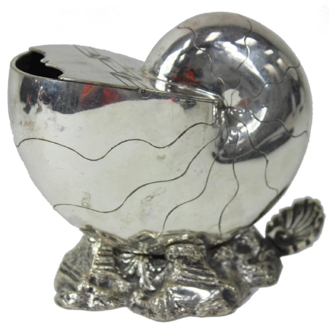 English, Nautilus Shell Spoon Warmer, C.1870 (1 of 3)