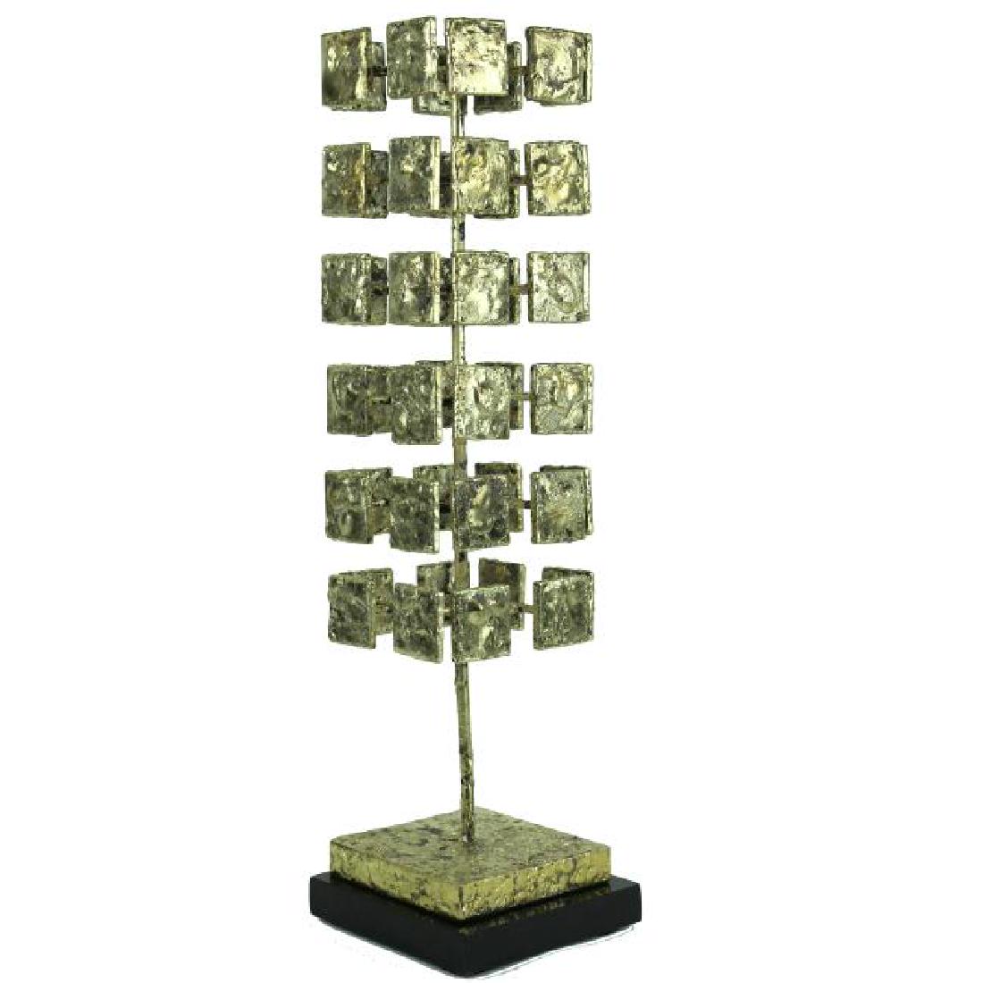MODERN, CUBE, 3-D GILT BRONZE SCULPTURE (1 of 6)
