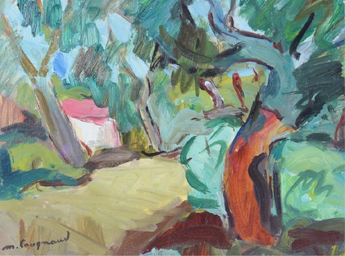 Marcel COUGNAUD (1899-1971) "My Home": Marcel COUGNAUD (1899-1971) oil painting. Signed lower left. Measures 9 1/4 inches high x 11 3/4 inches wide + 4 1/2 inch frame.