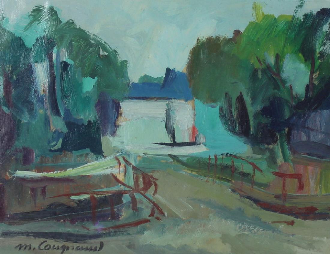 Marcel COUGNAUD (1899-1971) "My Home": Marcel COUGNAUD (1899-1971) oil painting. Signed lower left. Measures 9 1/4 inches high x 11 3/4 inches wide + 4 1/2 inch frame.