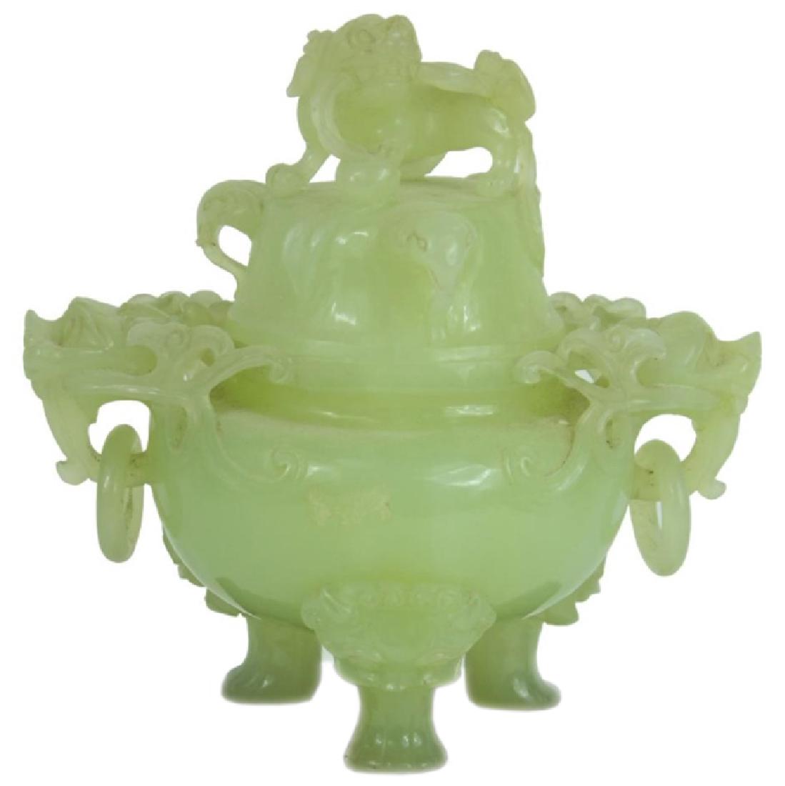 CHINESE CARVED JADE INCENSE BURNER (1 of 1)