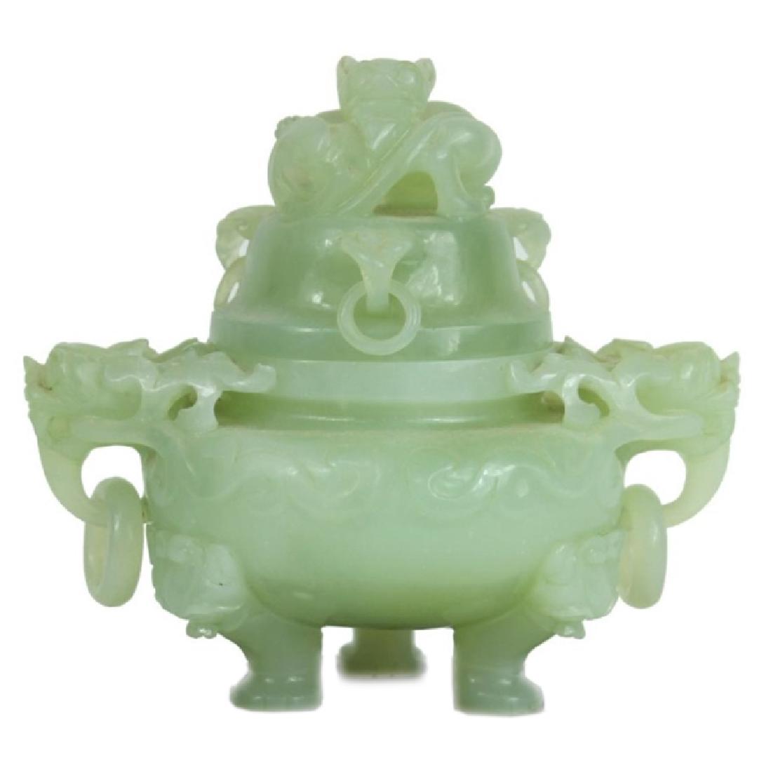 CHINESE CARVED JADE INCENSE BURNER (1 of 1)