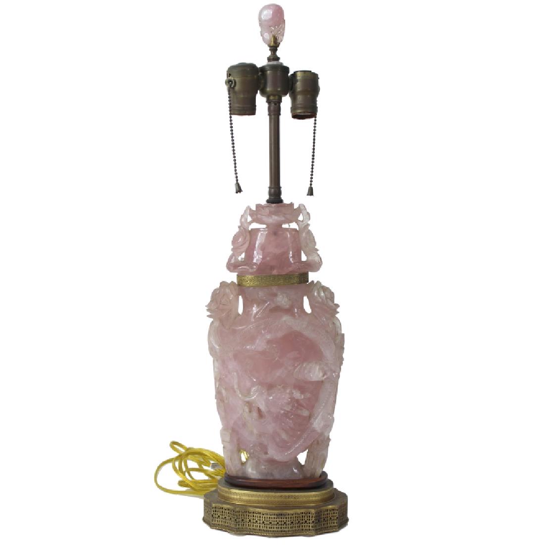 Antique, Rose Quartz Lamp (1 of 1)