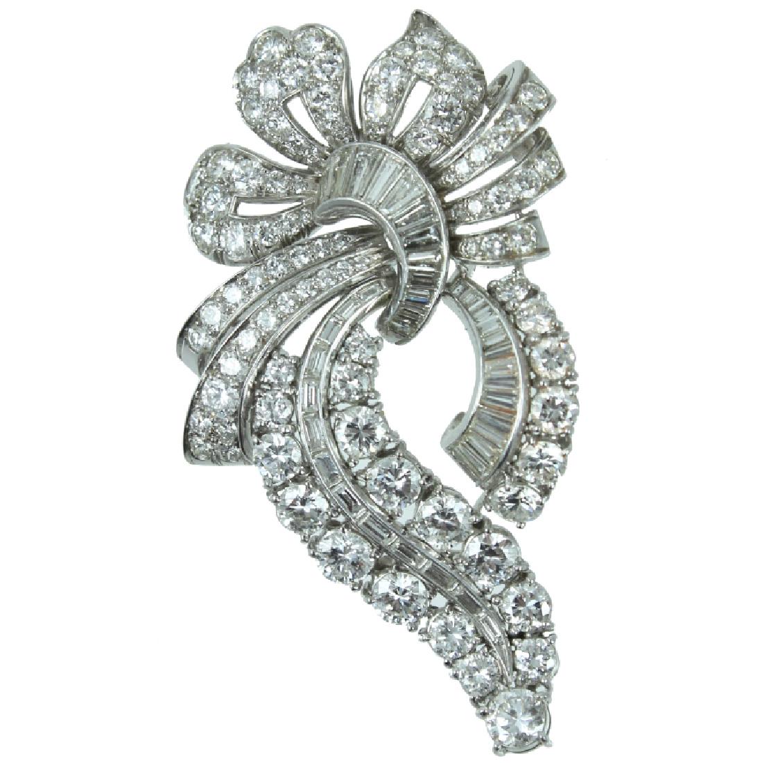 Platinum approx 11.00 carat Diamond Brooch. (1 of 2)