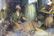 ANTIQUE EUROPEAN OIL PAINTING "MEETING PLACE" - 4