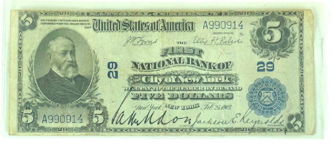 United States of American $5.00 dollar bill. 1903. (1 of 2)