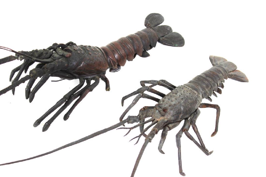 Pair Chinese Bronze Lobster Sculpture. (1 of 8)