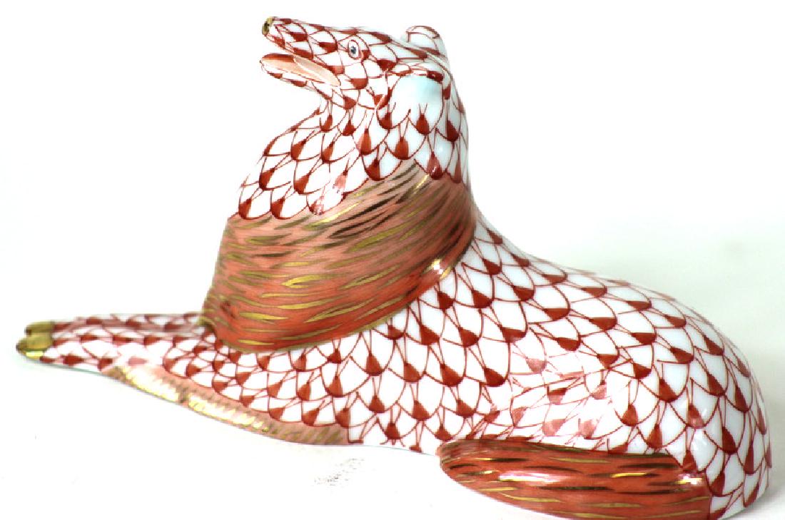 Herend Rustic Fishnet H/P Porcelain Collie Figure (1 of 3)