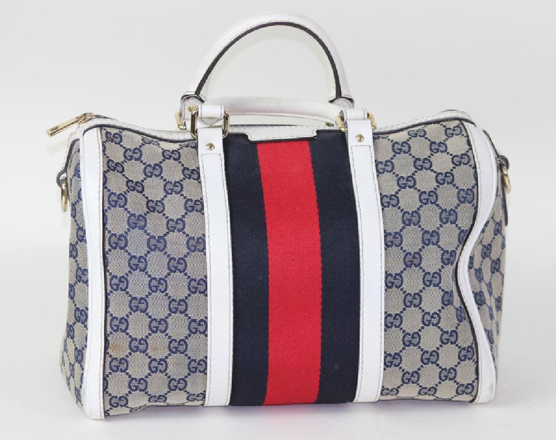 Gucci Monogram Stripe Boston Bowlers Bag (1 of 3)