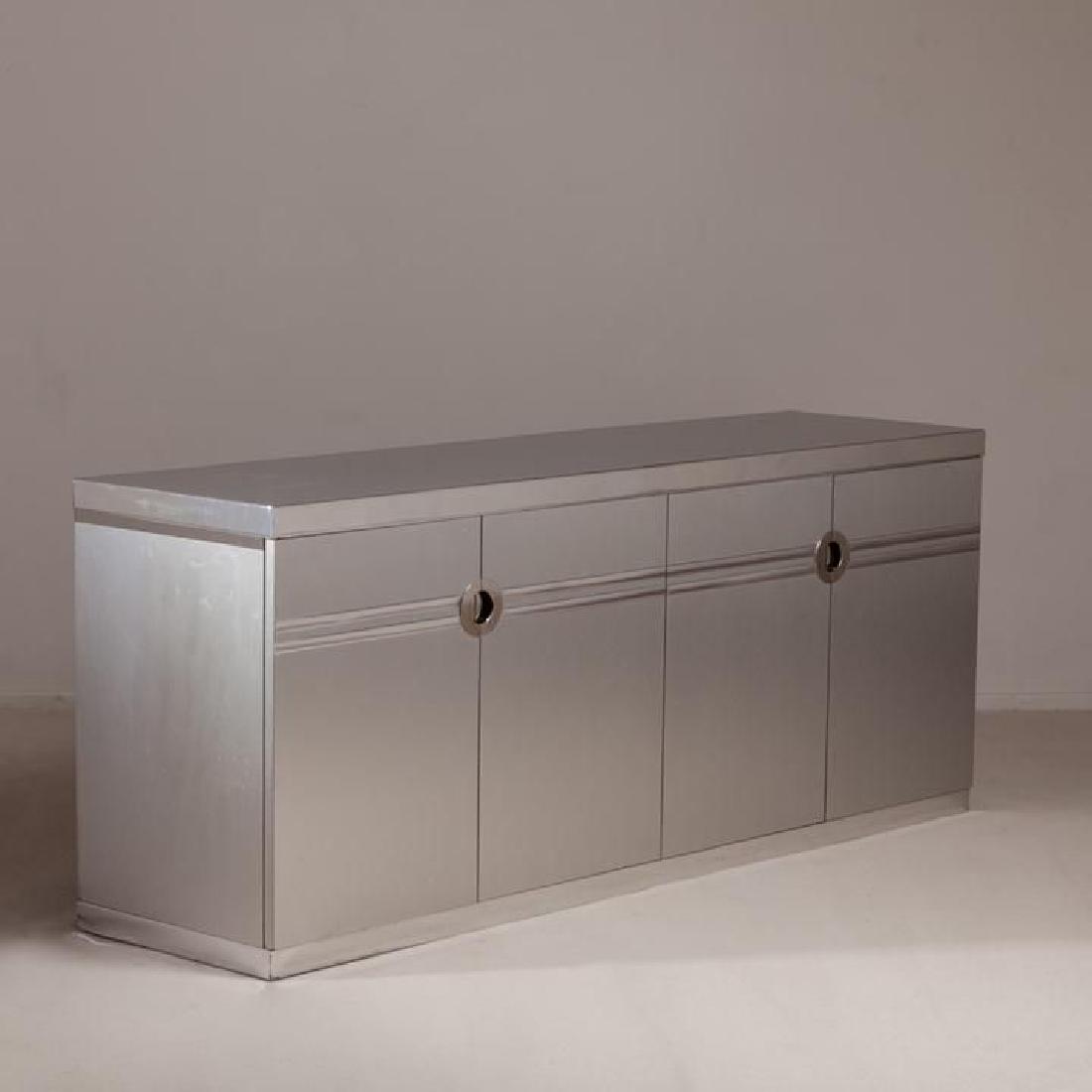 Pierre Cardin Chrome&Brush Finish Credenza Cabinet (1 of 1)