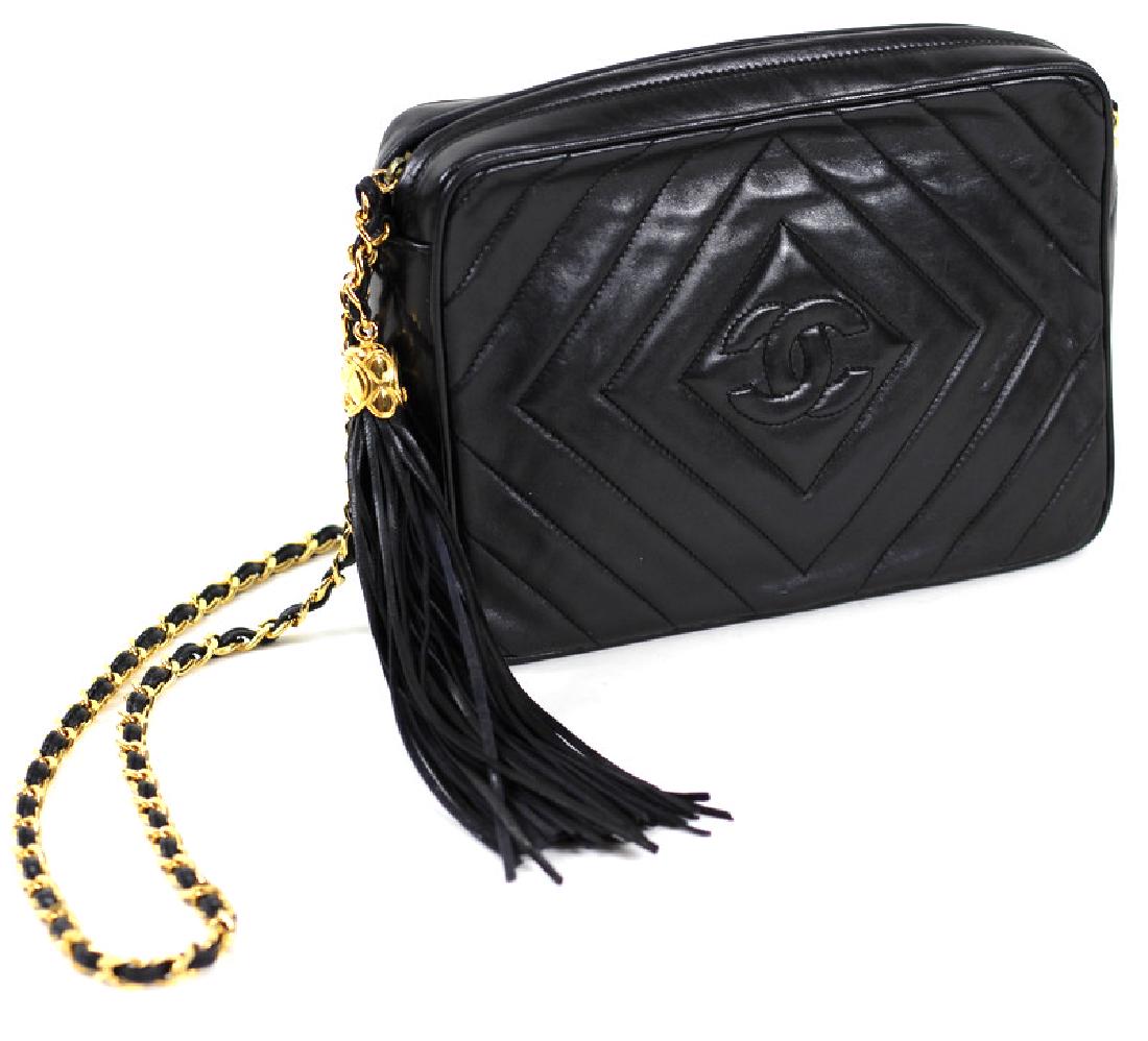 Vintage Chanel Black & Gold Lambskin Leather (1 of 3)