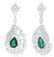 18K GOLD EMERALD AND DIAMOND EARRINGS - 2