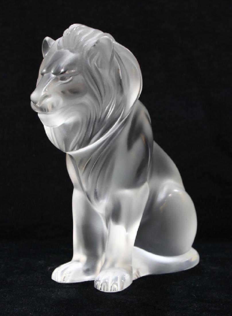 Lalique France Seated Lion "Bamara" Crystal Figure (1 of 1)