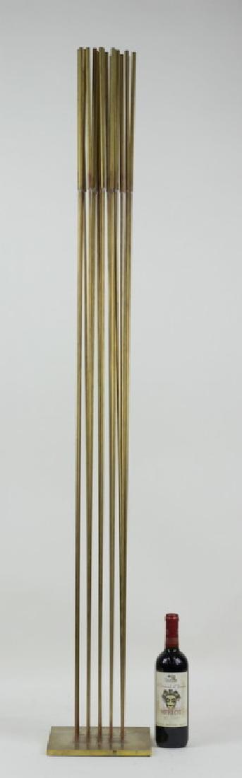 Contemporary 25 Brass Rod Kinetic Sound Sculpture.: Large Contemporary 25 Brass Rod Kinetic Sound Sculpture. Measures 60 inches high. Base Measures 9 inches x 9 inches. Heavy.
