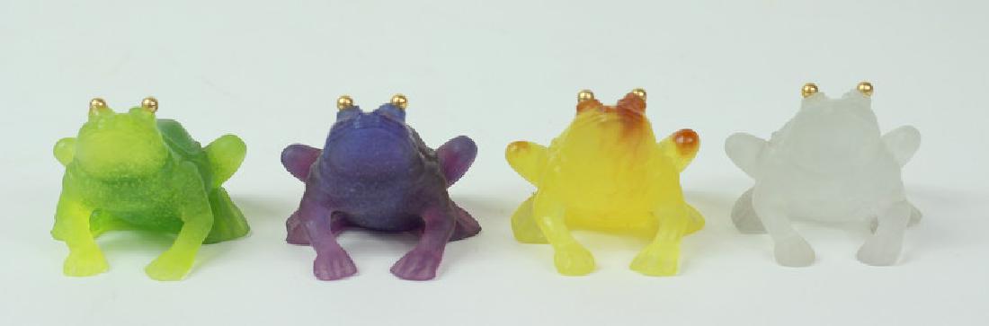 Four Daum Pate de Verre French Art Glass Frogs (1 of 5)