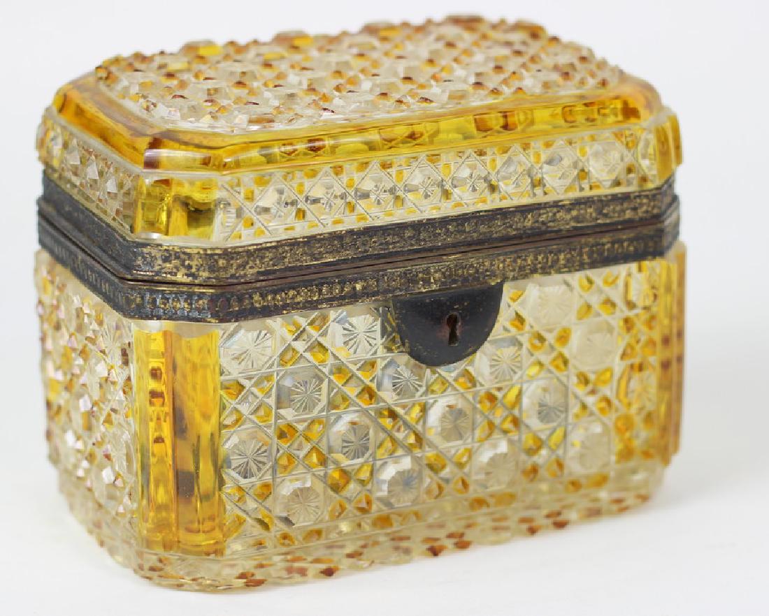 Antique Baccarat Style Cut Crystal Casket Box (1 of 4)