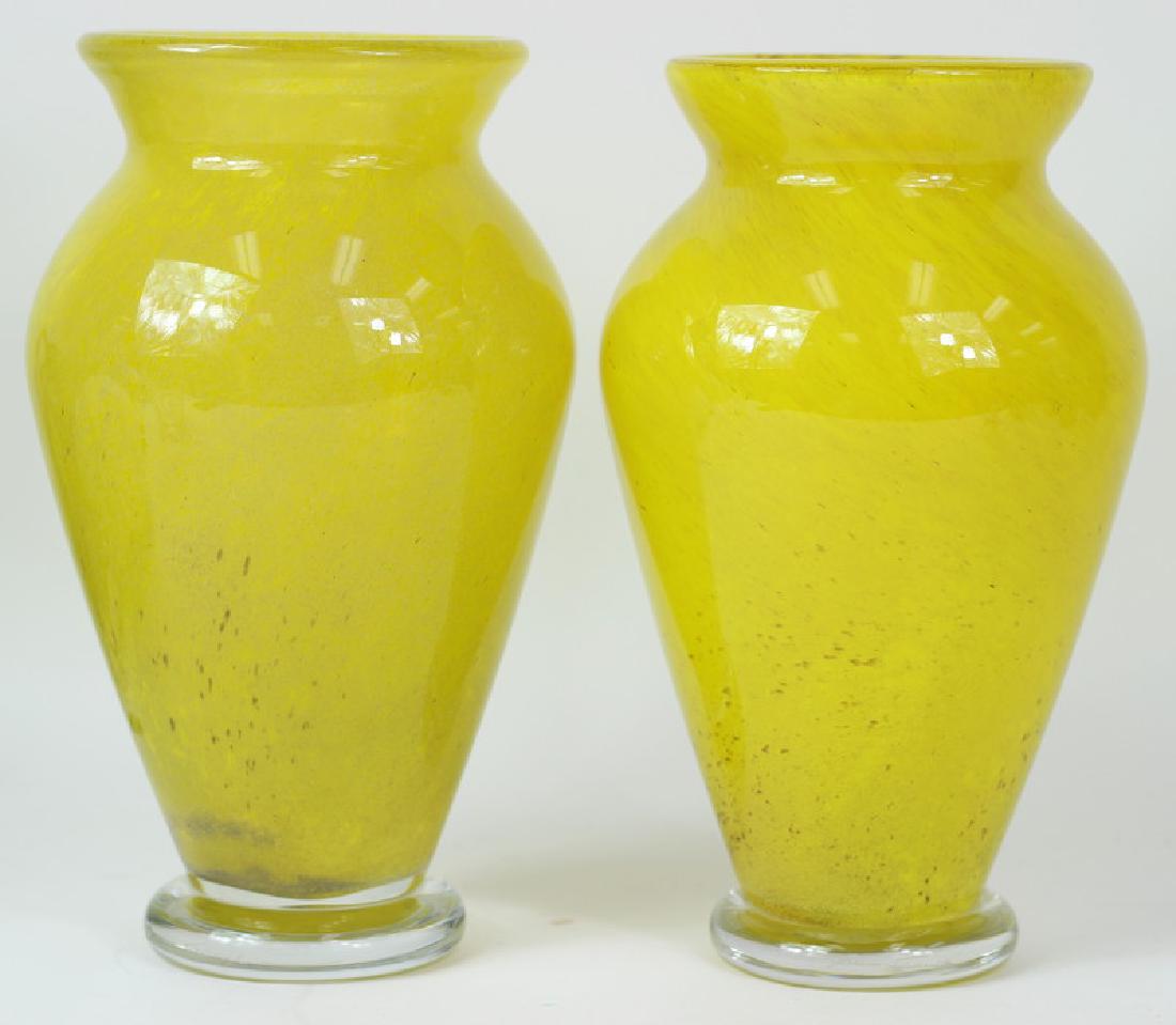 Pair of Daum France Baltic Amber Flower Vases (1 of 5)