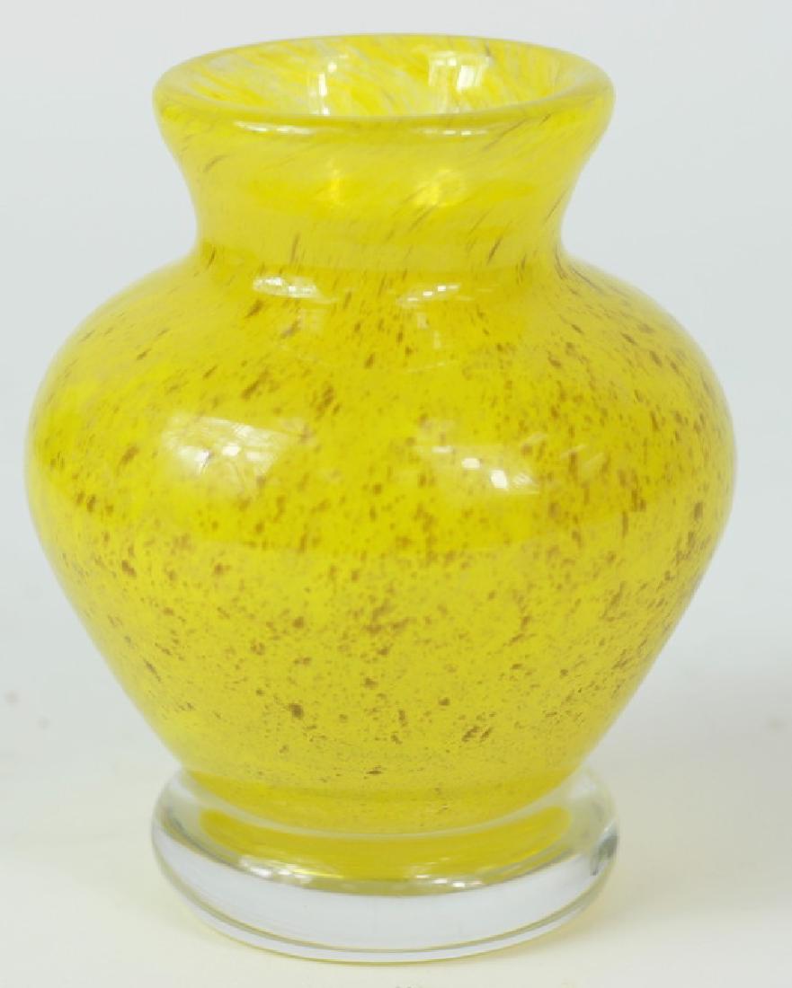 Daum France Mini Baltic Yellow Art Glass Bud Vase: Circa: 20th Century. Measures 5" Tall. Signed "Daum France" to bottom rim. Estate Fresh: Overall Good Condition. Local Pick Up or Third Party Shipping Required.