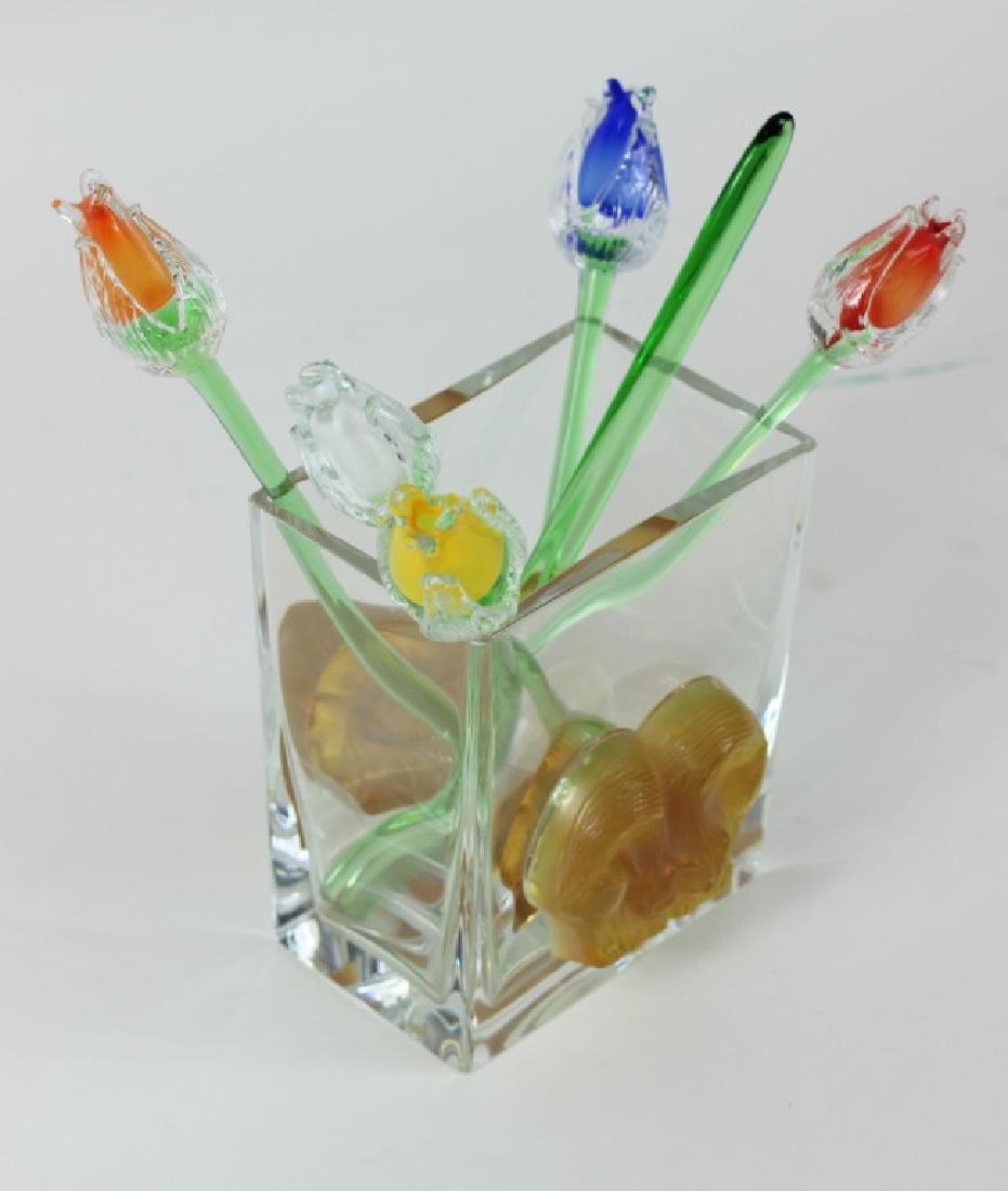 Lalique French Crystal "Asmara" Flower Vase (1 of 7)