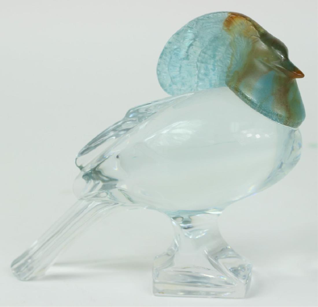 Daum France Pate de Verre To Clear Glass Bird: Signed Daum France to base. Measures 6-3/4" Tall x 8-1/2" Long. Estate Fresh: Overall Good Condition. Local Pick Up or Third Party Shipping Required.