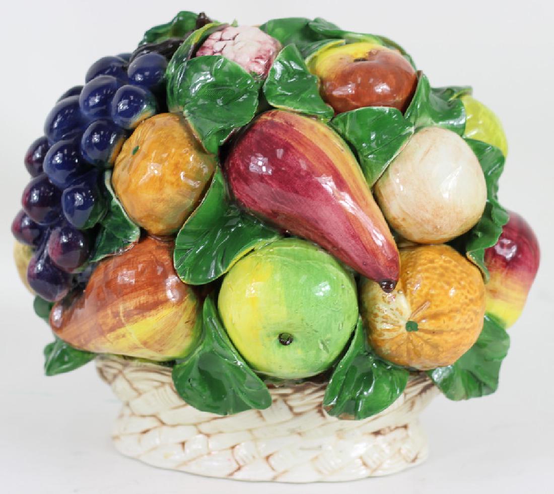 Late 20th C. Italian Majolica Fruit Basket (1 of 5)