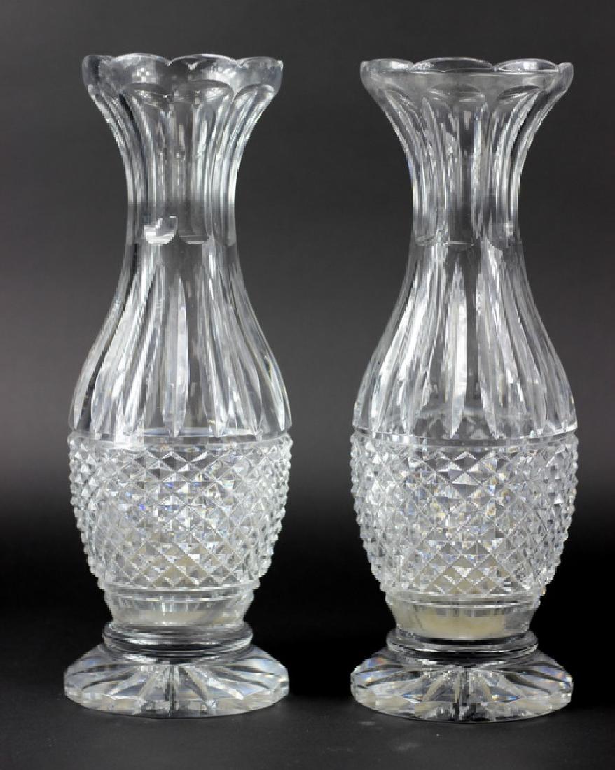 Pair of Waterford Style Large Cut Crystal Vase (1 of 3)