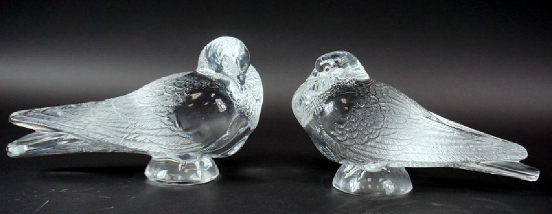 Pair of Lalique France Crystal Pigeons (1 of 8)