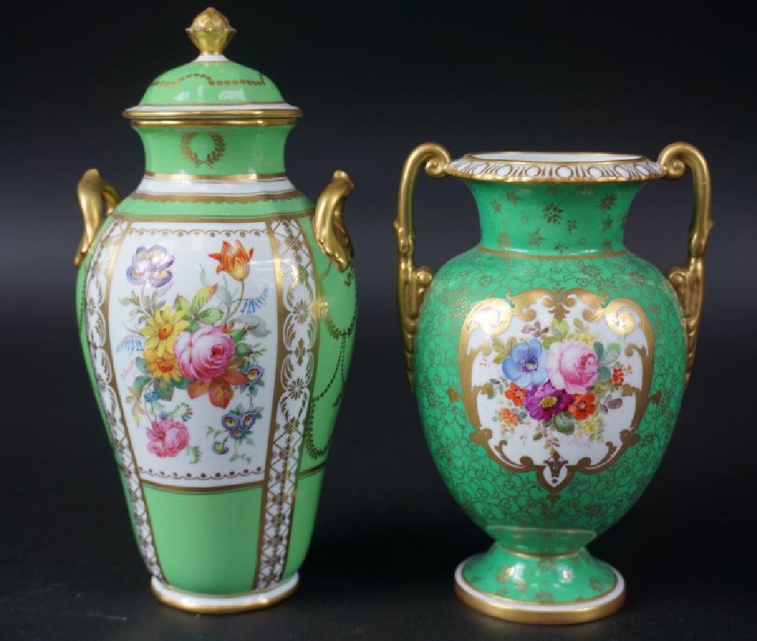 Two Royal Crown Derby Hand Painted Porcelain Urns (1 of 4)