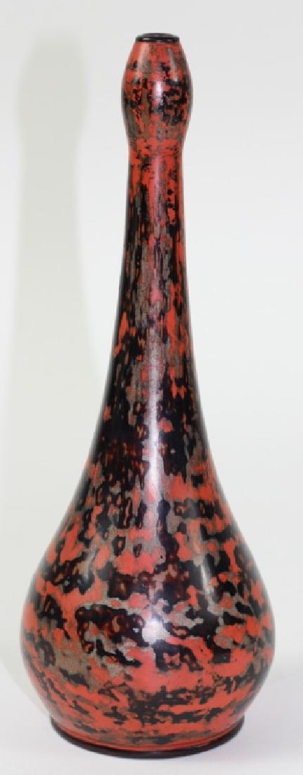 Signed Jean Dunand Lacquered Copper Bottle Vase (1 of 3)
