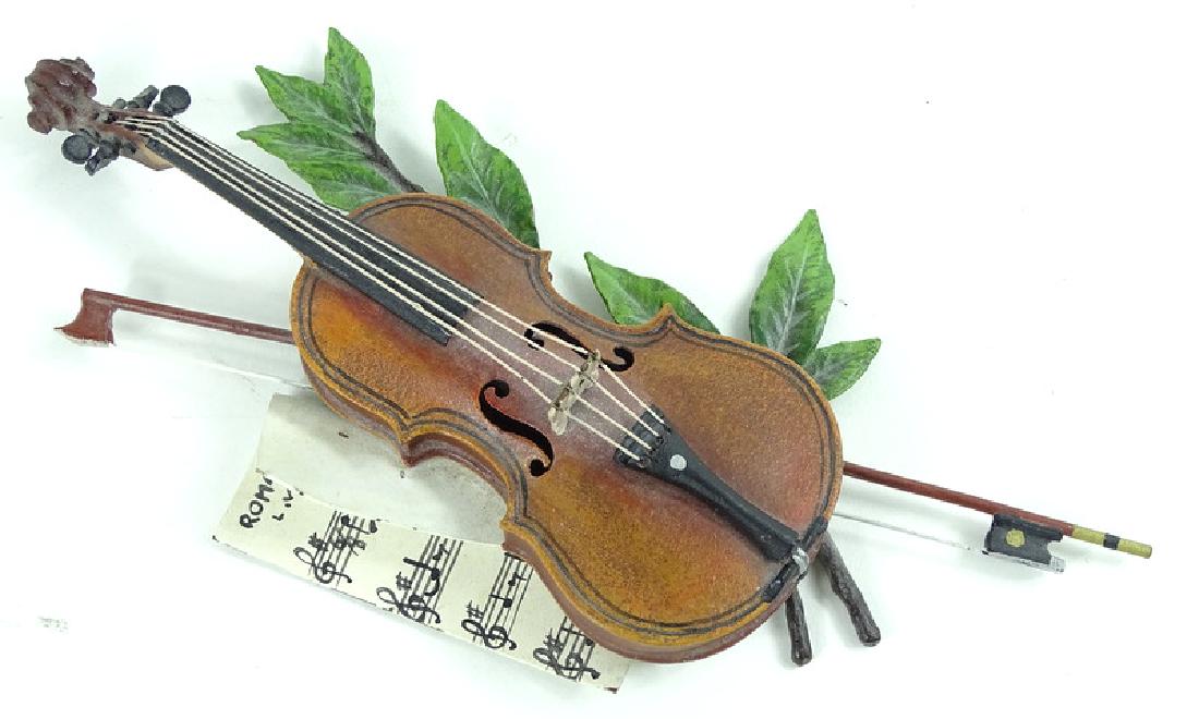 Vienna cold painted Violin instrument Sculpture (1 of 4)