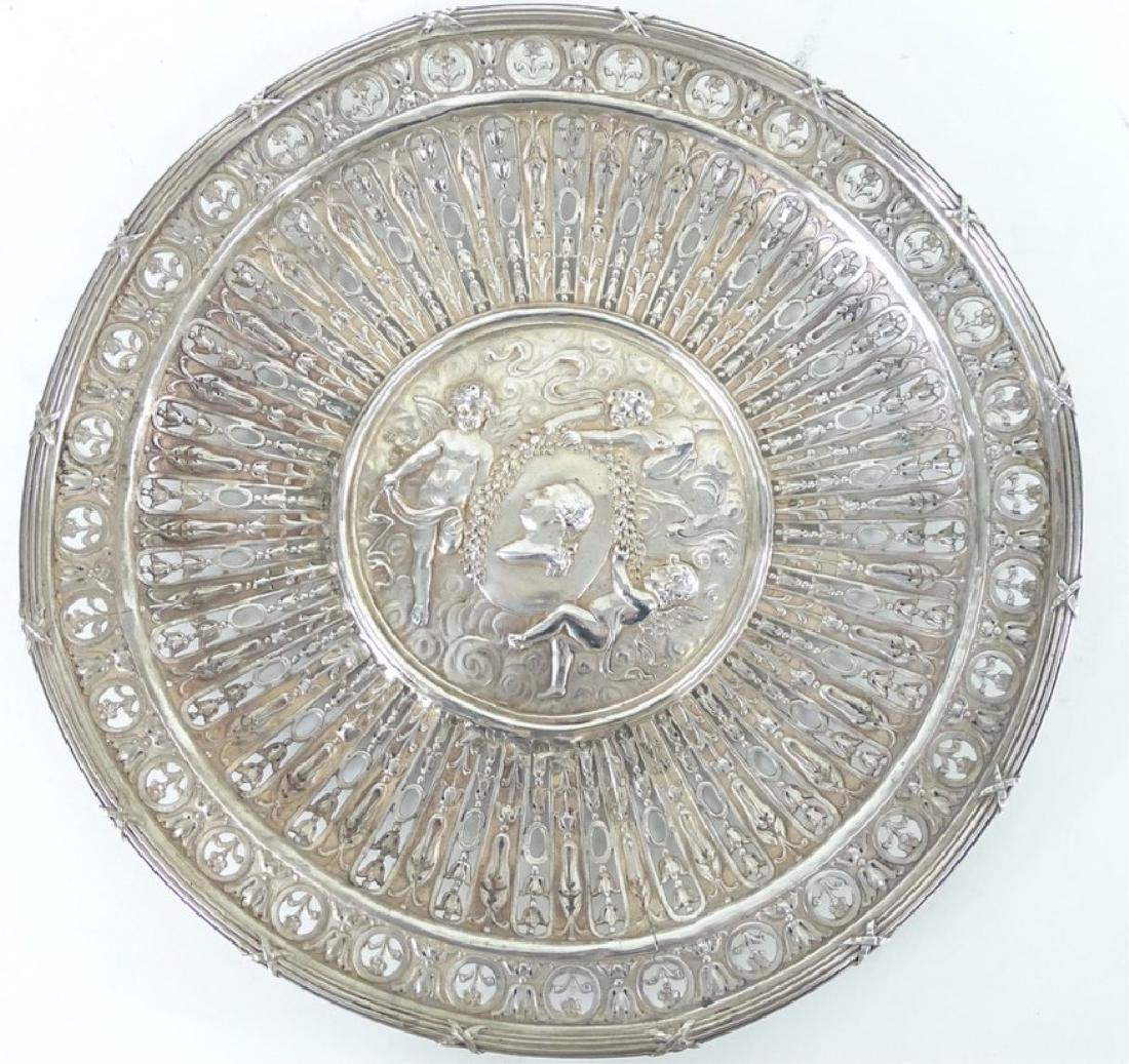 Antique German Repousse Silver Pierced charger (1 of 6)