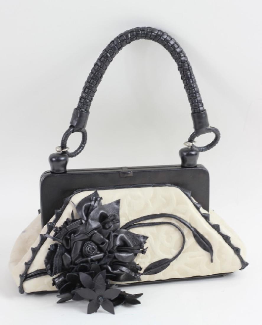 Anthony Luciano Black Rose Leather Hand Bag (1 of 5)