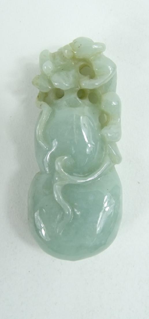 Antique Chinese Carved Jadeite Toggle Pendant (1 of 2)