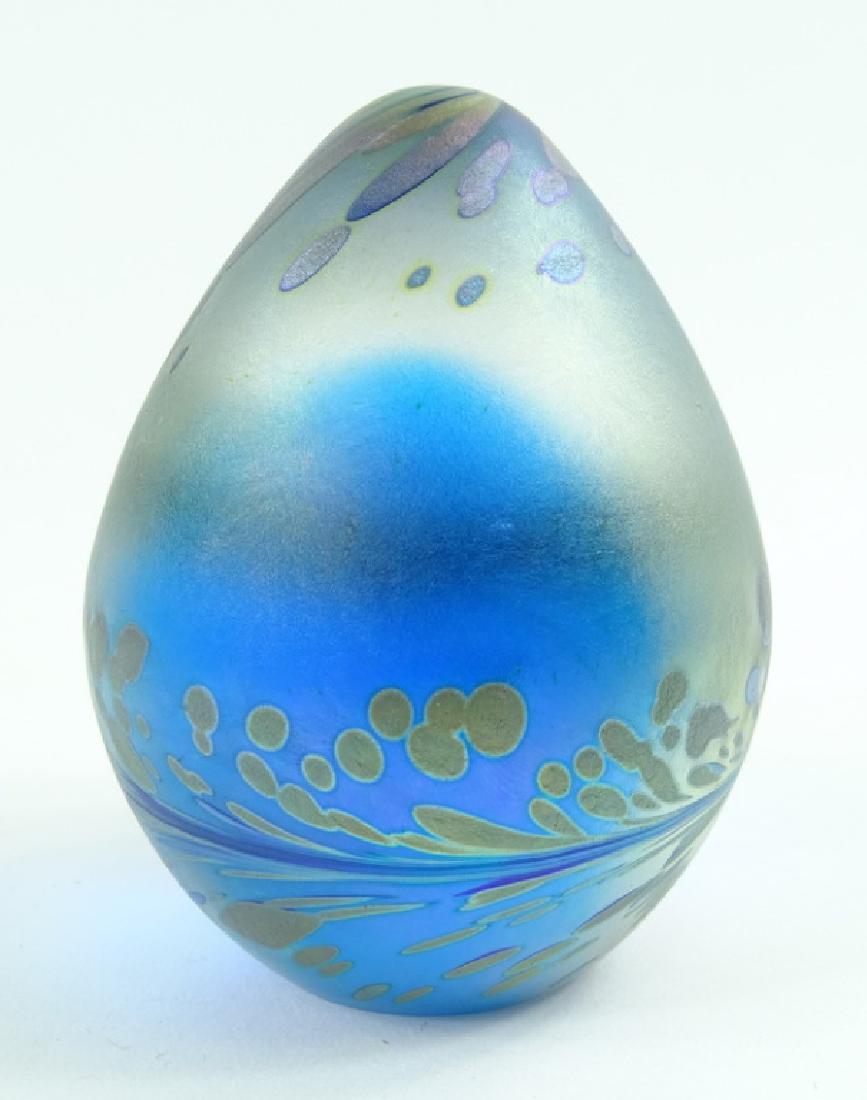 Mt. St. Helens Iridescent Swirl Egg Paperweight (1 of 3)