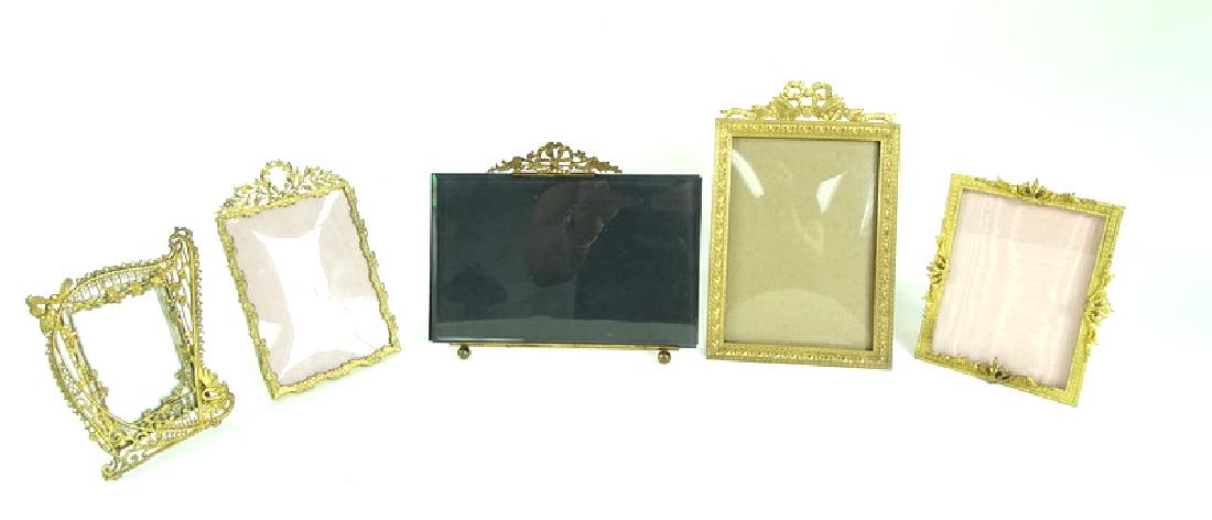 Five Antique French Ornate Brass Picture Frames (1 of 5)