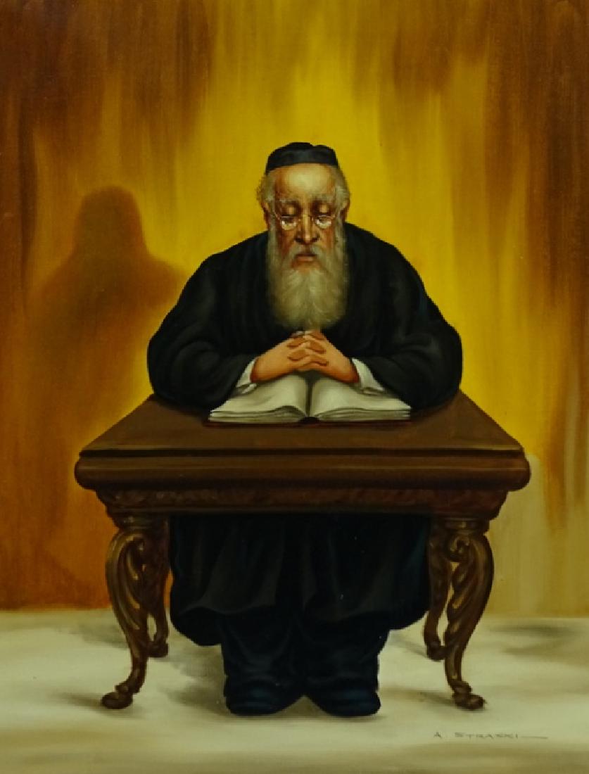 Abraham Straski Rabbi Oil Painting On Canvas (1 of 4)