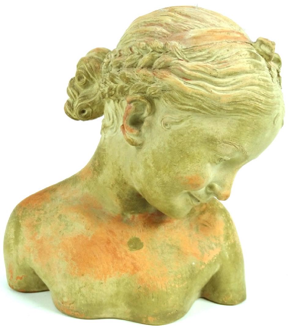 Antique French Terracotta Bust of A Young Girl (1 of 4)