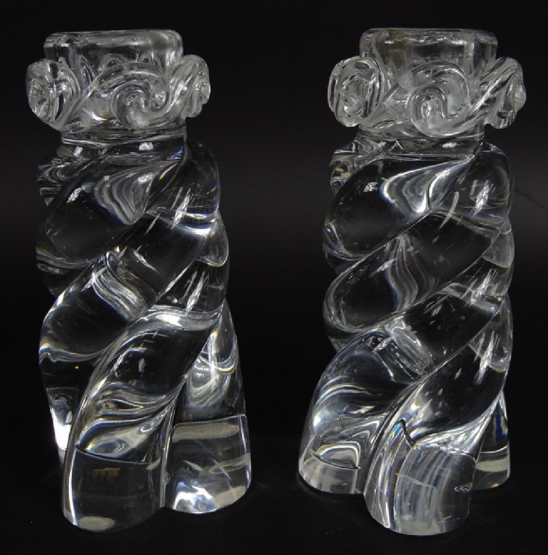 Pair of Baccarat French Crystal Swirl Candlesticks (1 of 3)