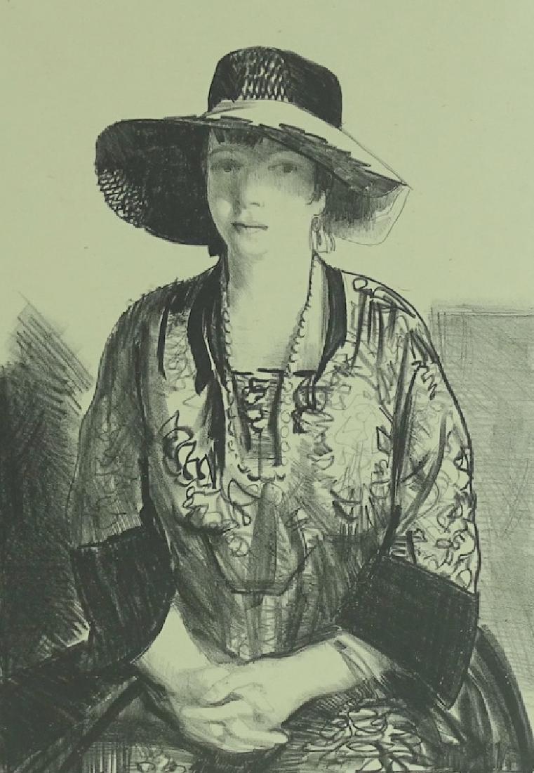 George Bellows "The Black Hat" Lithograph on Paper (1 of 5)
