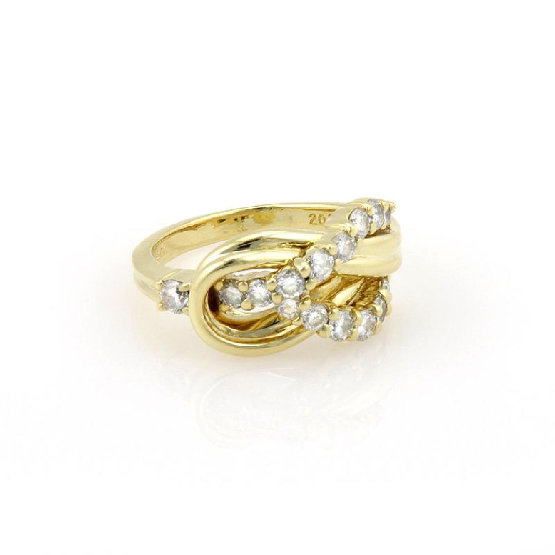 Jose Hess 18K Gold Diamond Knot Designer Ring (1 of 5)