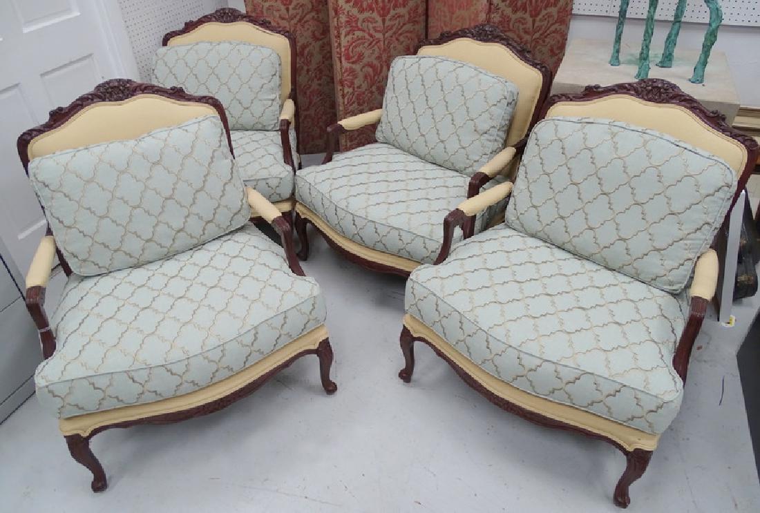 Four French Transitional Style Carved Arm Chairs (1 of 6)