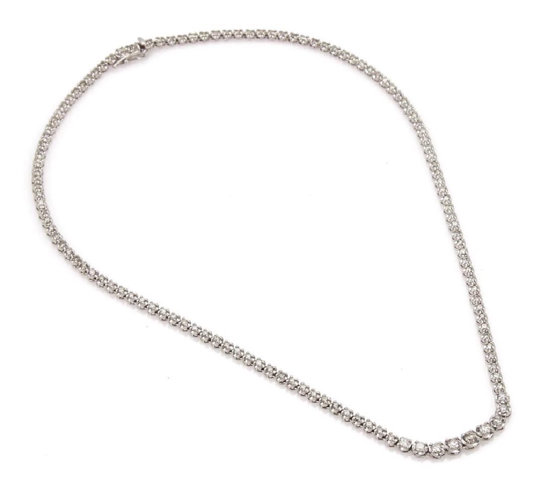 Platinum 3.00ct Diamond Eternity Tennis Necklace (1 of 7)