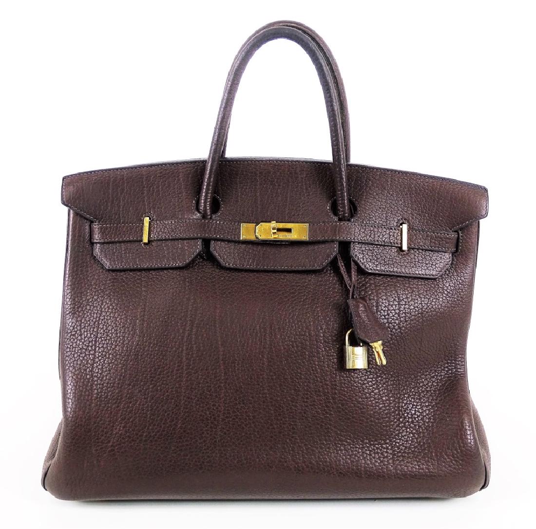 Rare Hermes Paris Chocolate Brikin 40 Togo Handbag (1 of 7)