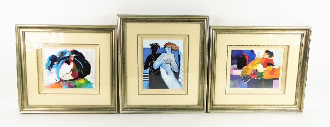 Three Framed Hessam L/E Lithographs On Paper (1 of 4)