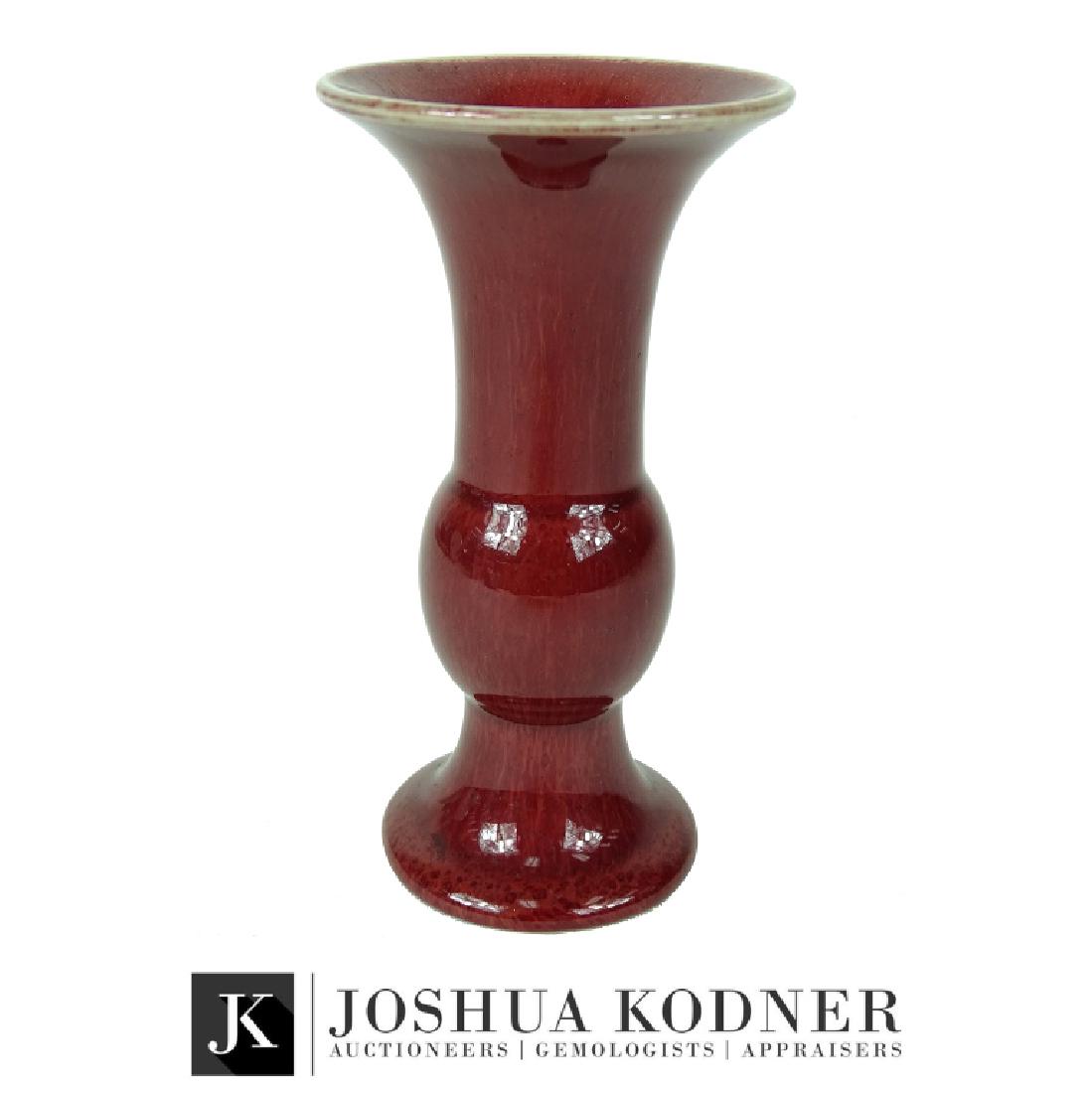 Antique Chinese Sang de Boeuf Glazed Bud Vase (1 of 2)
