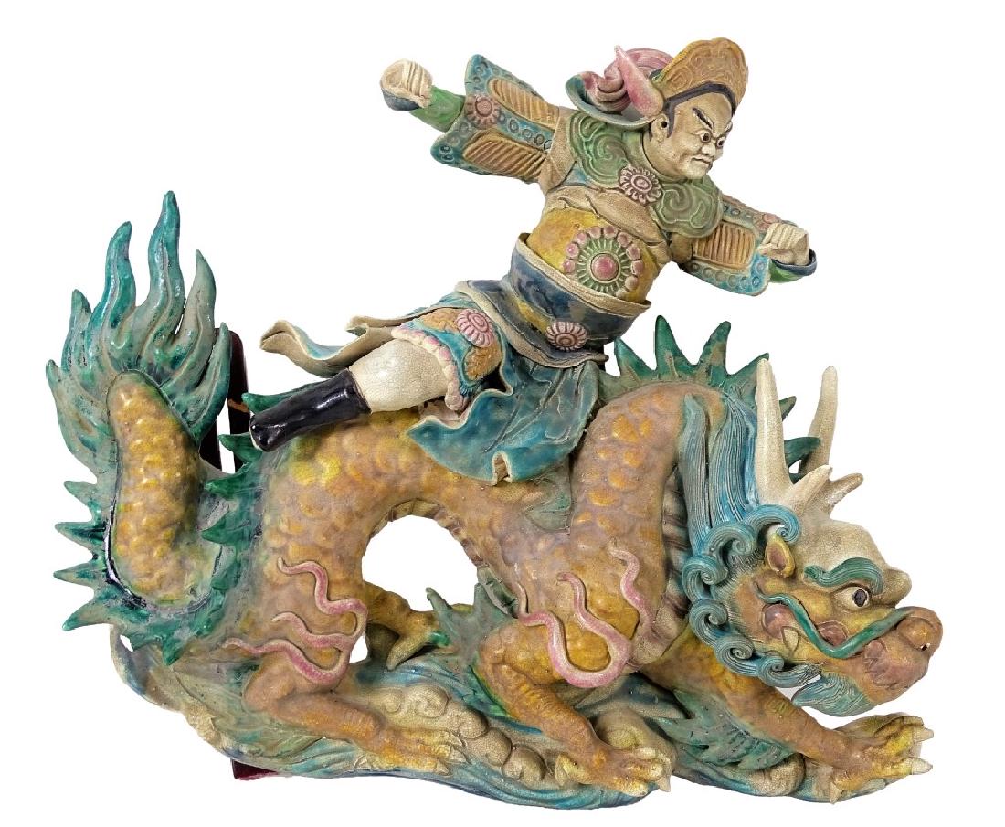 Chinese Hand Painted Terracotta Roof Tile (1 of 4)