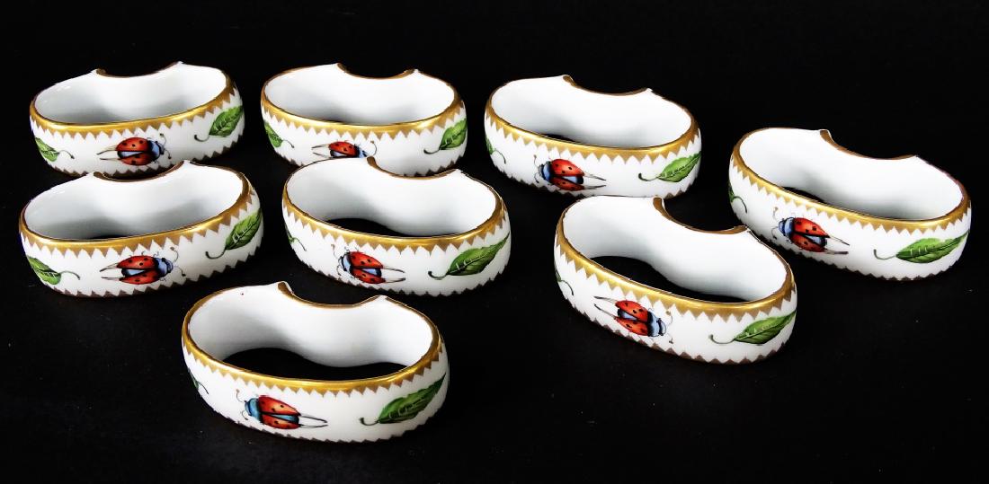 8 Eight Anna Weatherley Morning Glory Napkin Rings: Napkin Ring Morning Glory by ANNA WEATHERLEY. Measures 2 3/4 inches long. Good conditon, appear to be unused.