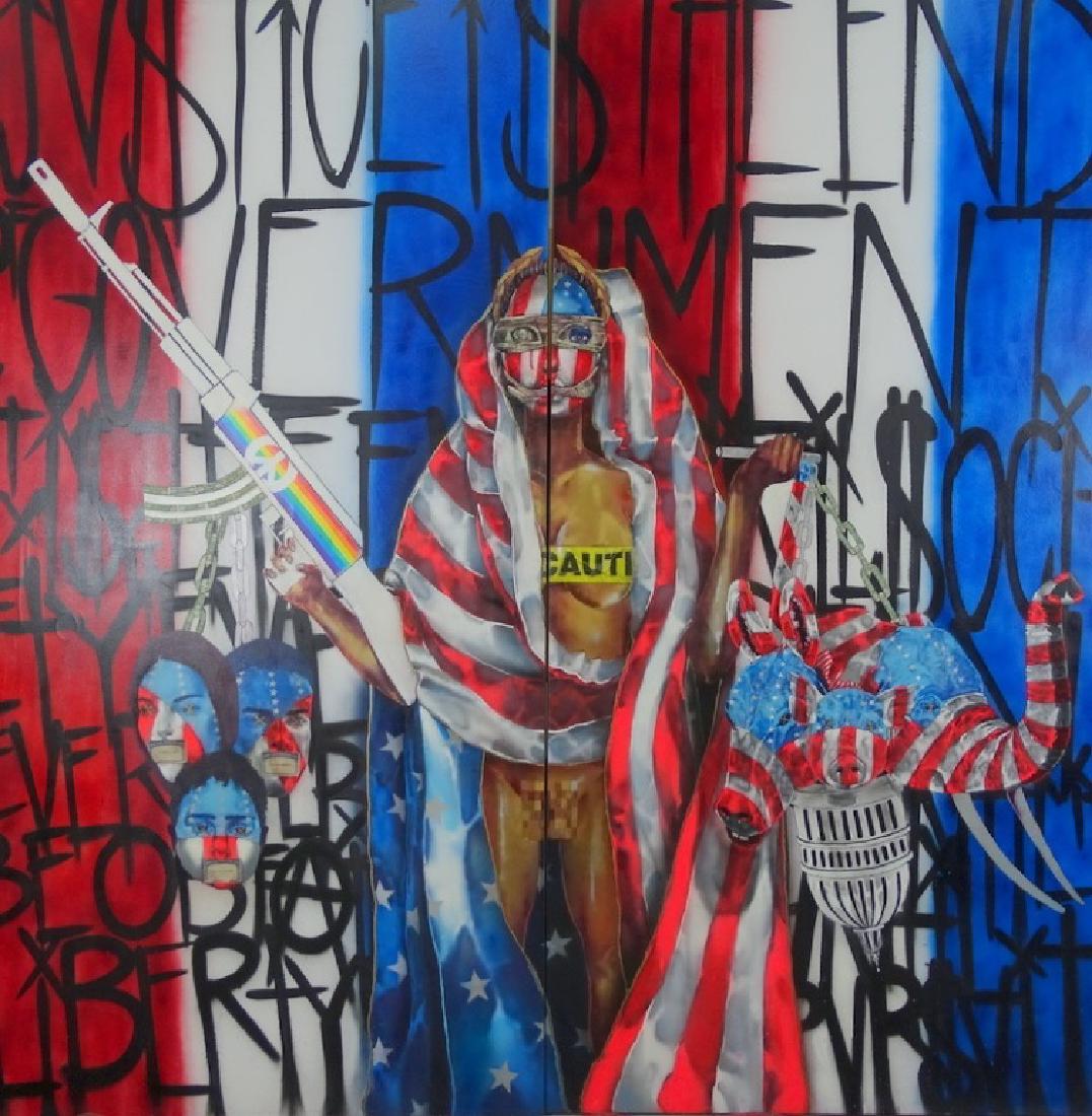 8 Foot Chor Boogie Diptych Just U.$. Mixed Media (1 of 9)